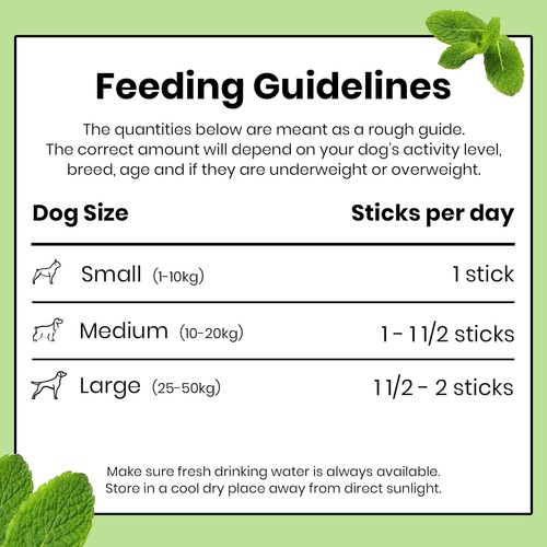 Pooch & Mutt - Superfood Dog Small Dental Sticks, Spirulina And Mint Flavour Dog - Picture 19 of 21