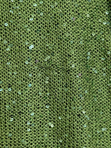 Questions by Say What? Green Sequined Sweater Short Sleeve Large - Picture 6 of 7