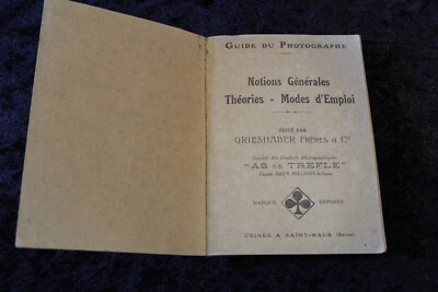 Mémento As De Trèfle - Guide Du Photographe 1923 - Manuel Vintage TTB