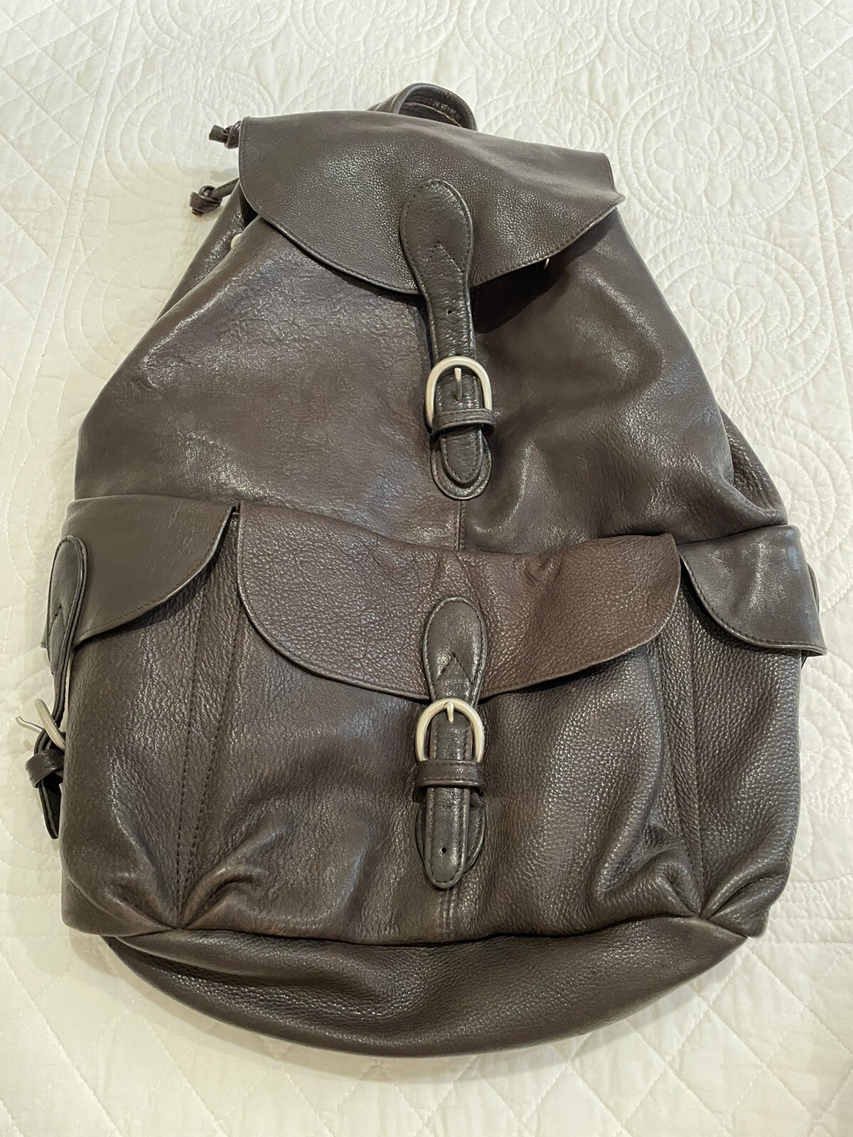 London Fog uni-sex Black Leather Drawstring Adjustable Strap