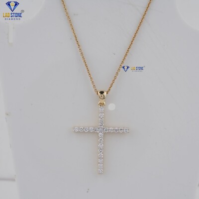 0.35 TCW Round Cut Labgrown Diamond Pendant With Chain 925 Silver Labstone