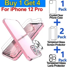 Case with Lens & Screen Protector for iPhone 14 13 12 11 Pro Max Mini Plus Case