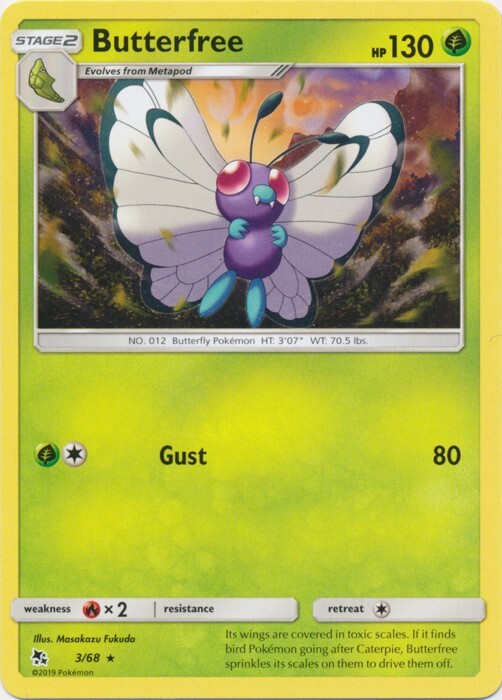 Butterfree 3/68 Rare Hidden Fates Pokemon TCG