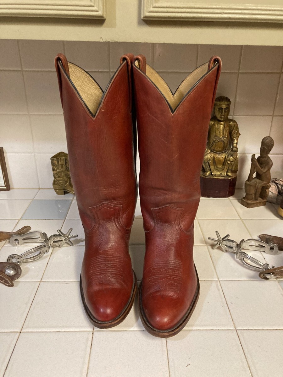 Frye Vintage MADE in USA Boots Brown Oxblood Leather Cowboy