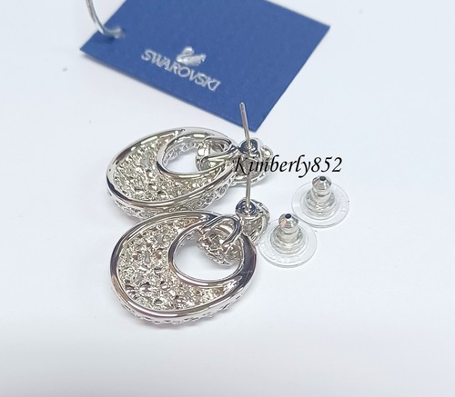 Swarovski Rarely Earrings Steel Silver Shade/Clear Crystal Authentic NEW 1179799 - Picture 11 of 14