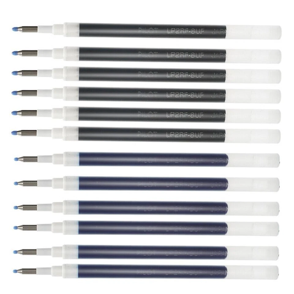 Tinta de recarga de bolígrafo para punta Pentel 0,5 mm LP2RF-8EF/UF pluma de gel líquido tinta negra/azul Foto 3 de 4