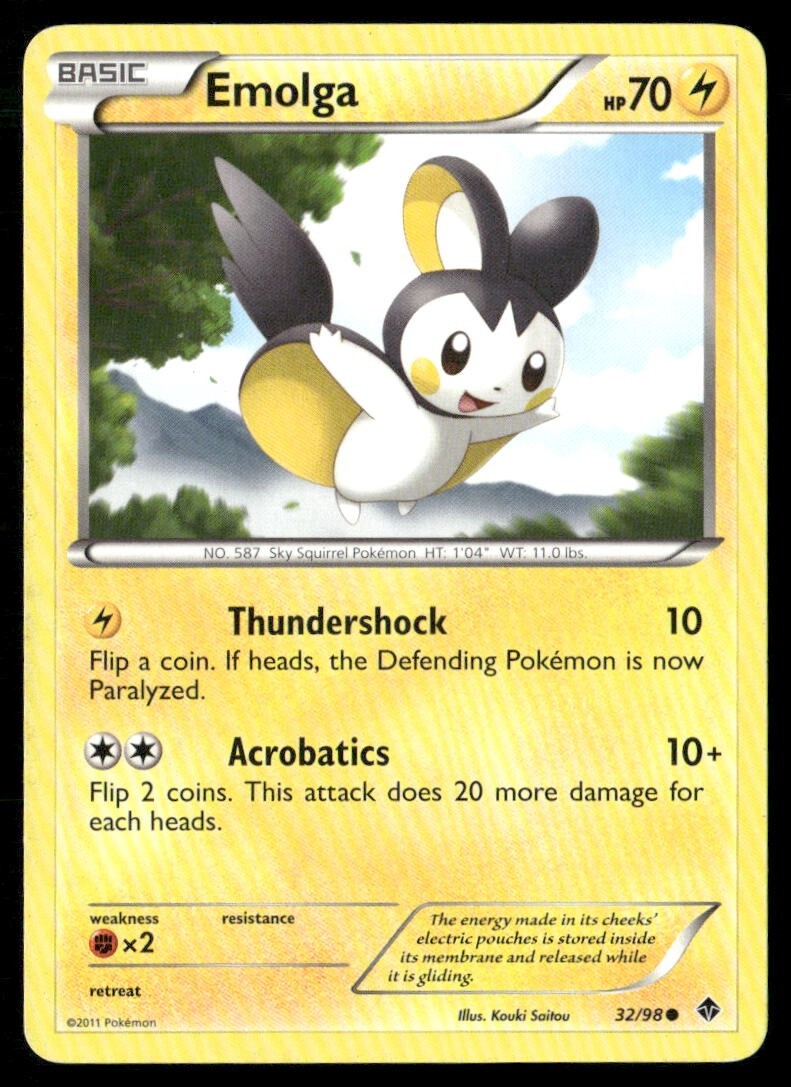 2011 Emerging Powers Set Pokemon Card 32  Emolga LP