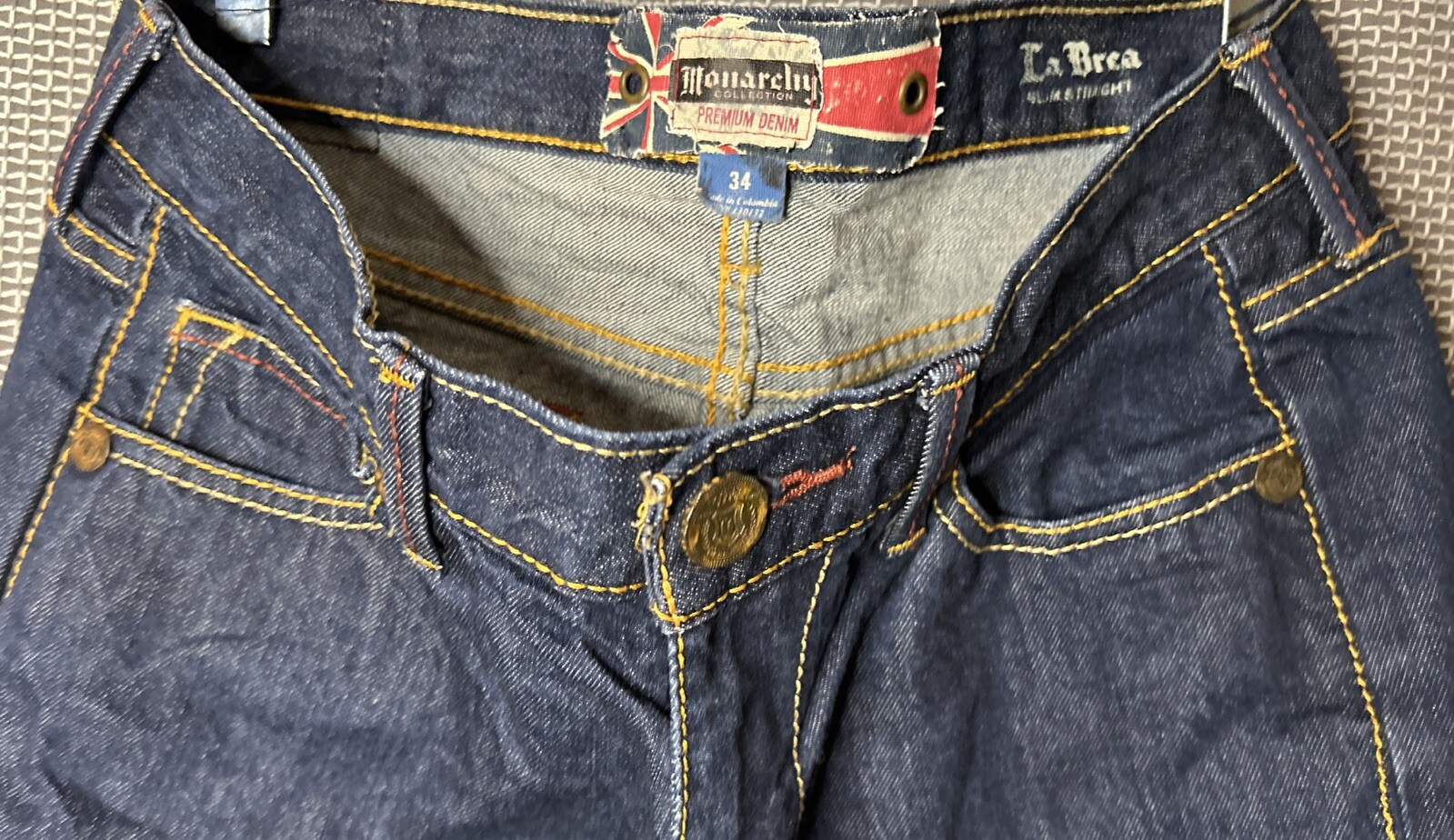 Monarchy Mens Design Pocket Denim Jeans rare Sz 34 image 6