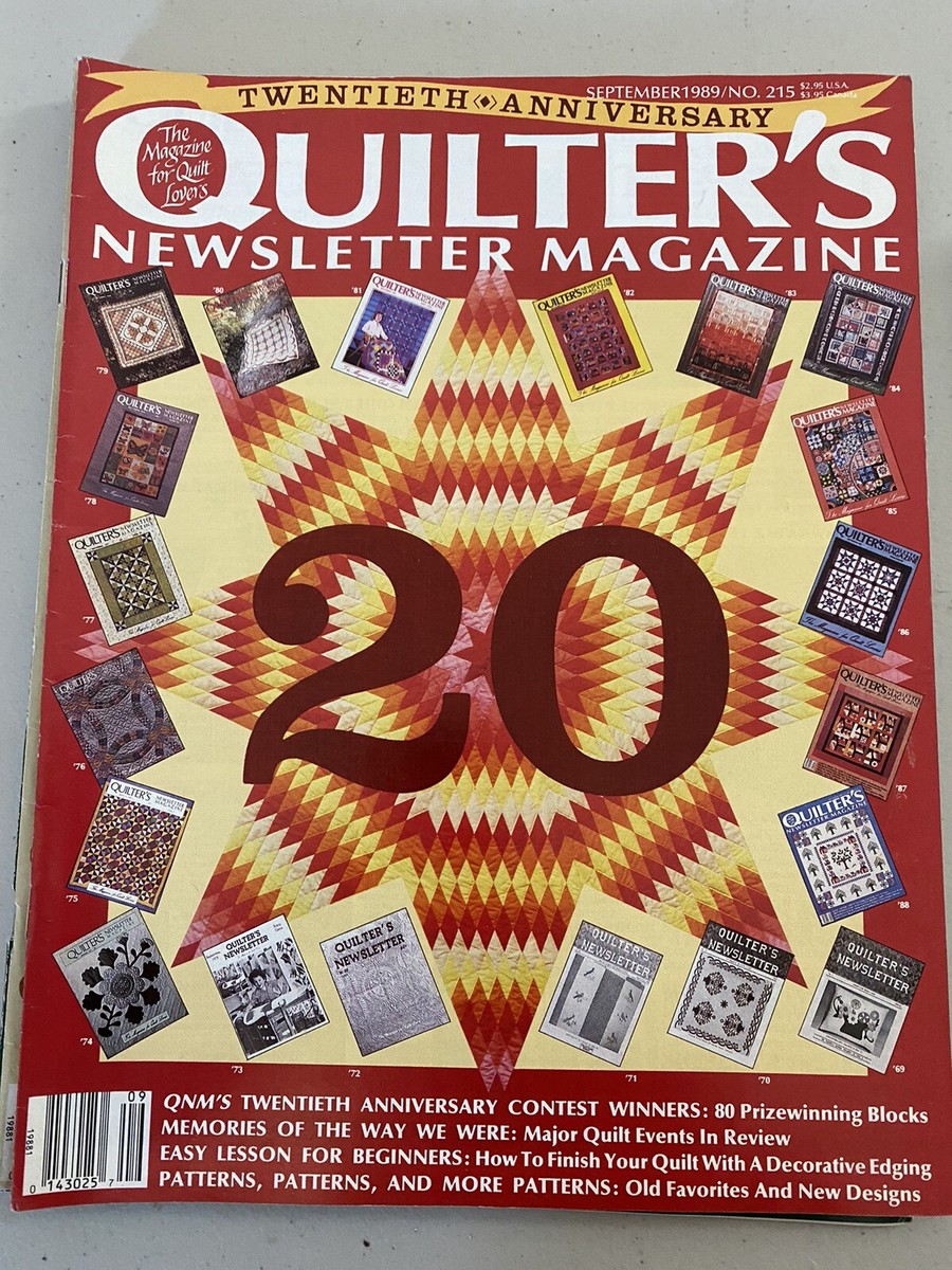 quilters newsletter magazine sept 1989 no 215 | eBay