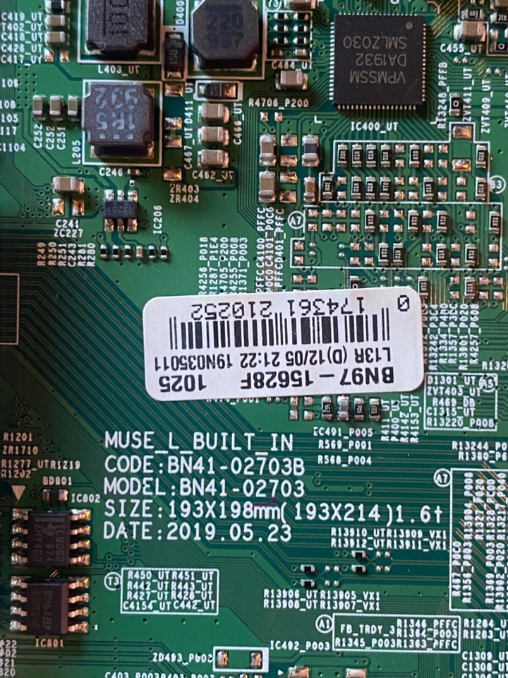 Samsung 43" TV Main board for model UN43RU7100F, UN43RU7100FXZA w