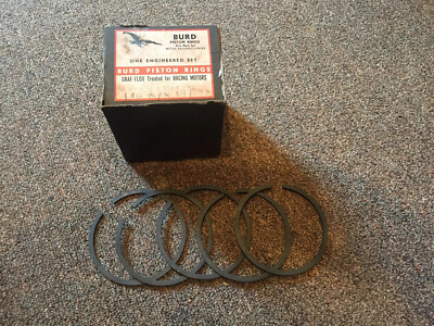 Vtg BURD 5 Piston Rings Graf-Flox For Racing Motors 3-3/4 x .020 X & 3/32 & 1/8