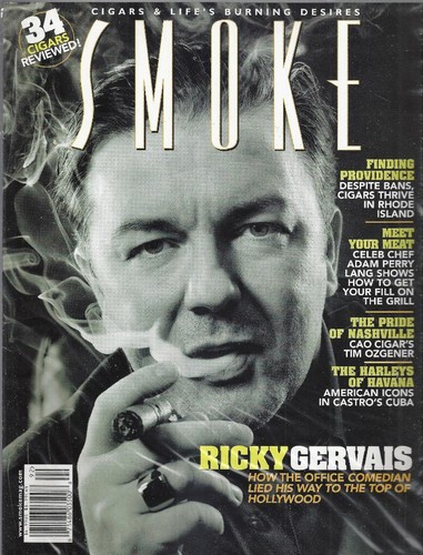Smoke Cigars & Life Burning Desires Magazine Summer 2009 Ricky Gervais Harleys + - 第 1/2 張圖片