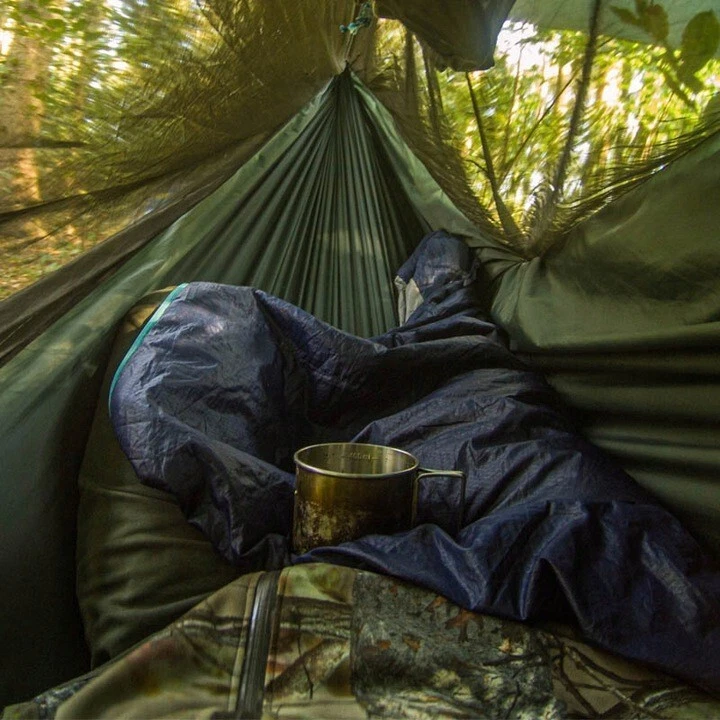 Hammock Outdoor Hanging Camping Swing Bed Chair Person With Mesh Ultra Light - Image 4 of 4