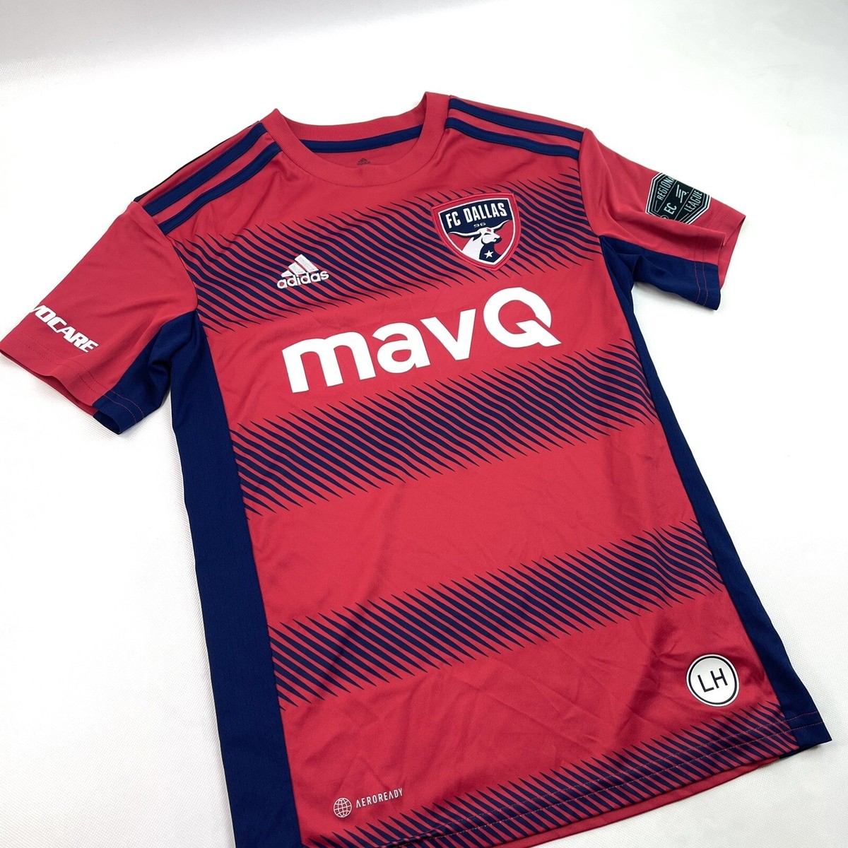 Adidas FC Dallas Soccer Striped Red Jersey Youth Size M 11