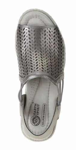 WOMEN'S METALLIC ESPADRILLE SANDALS WITH GELRON COMFORT INSOLES - Picture 4 of 4