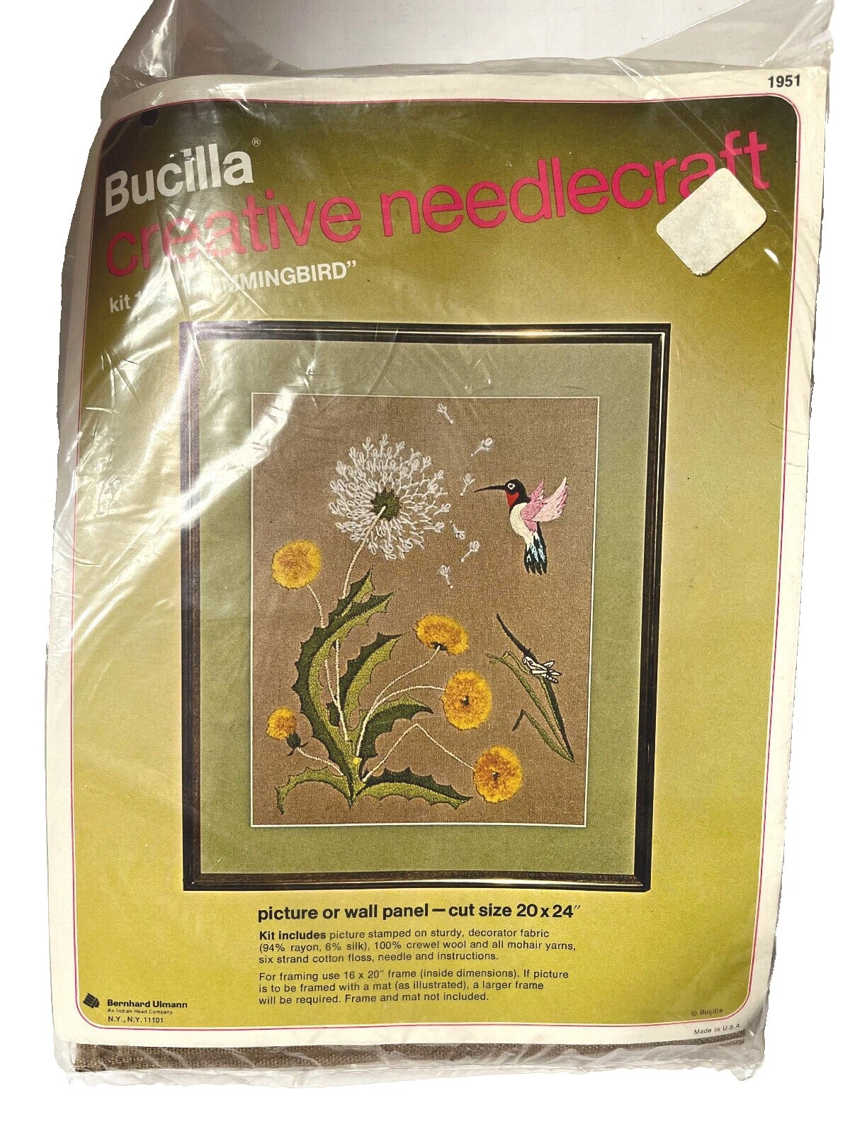 Flores y Plantas Bucilla Foto Enmarcada kits de bordado crewel