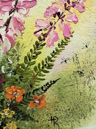 Blooming Flowers Summer Wildflower Painting Original Floral Oil Impasto Art. - Picture 7 of 10