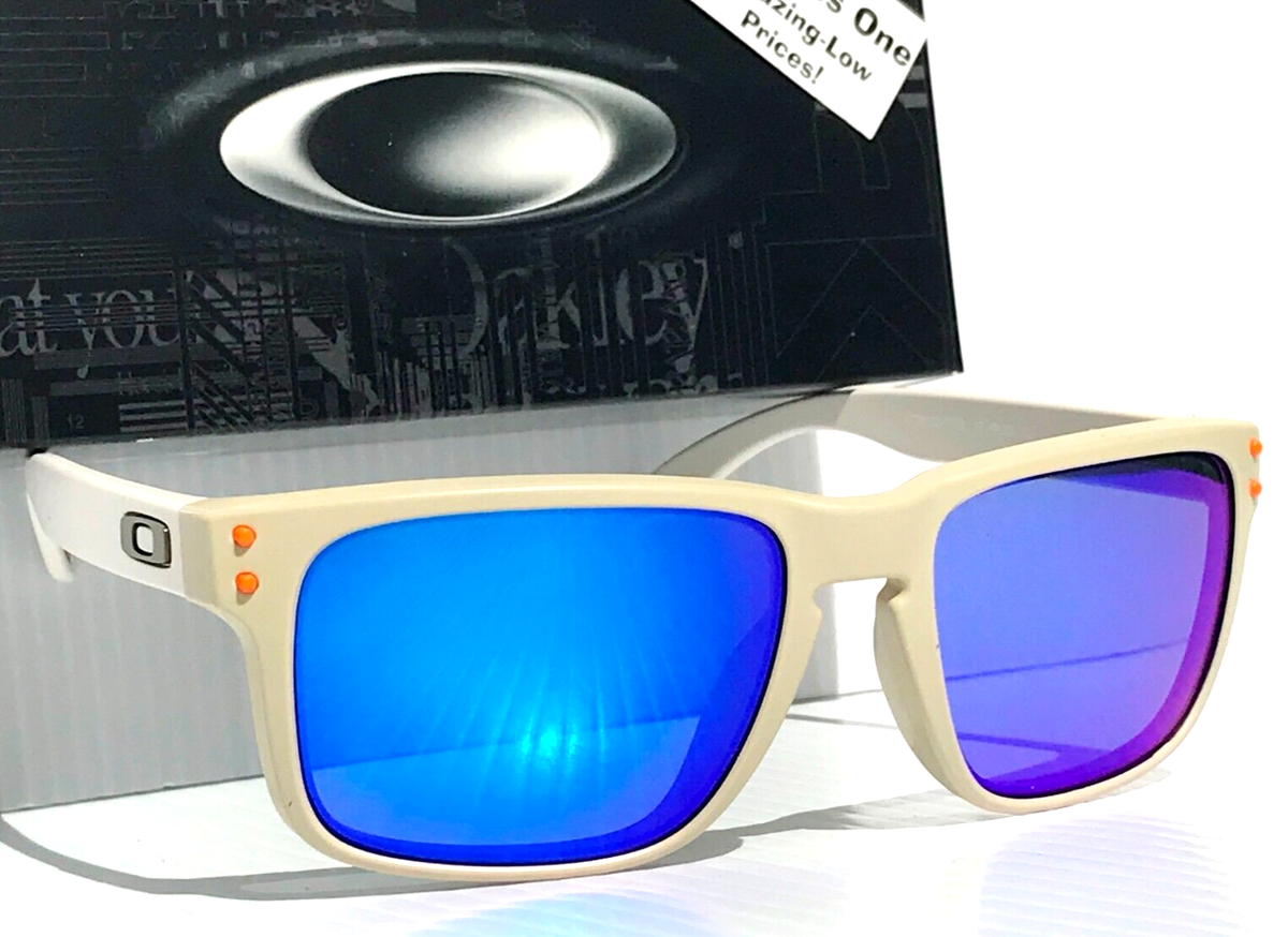 NEW Oakley HOLBROOK Matte Sand POLARIZED Galaxy Blue Mirror