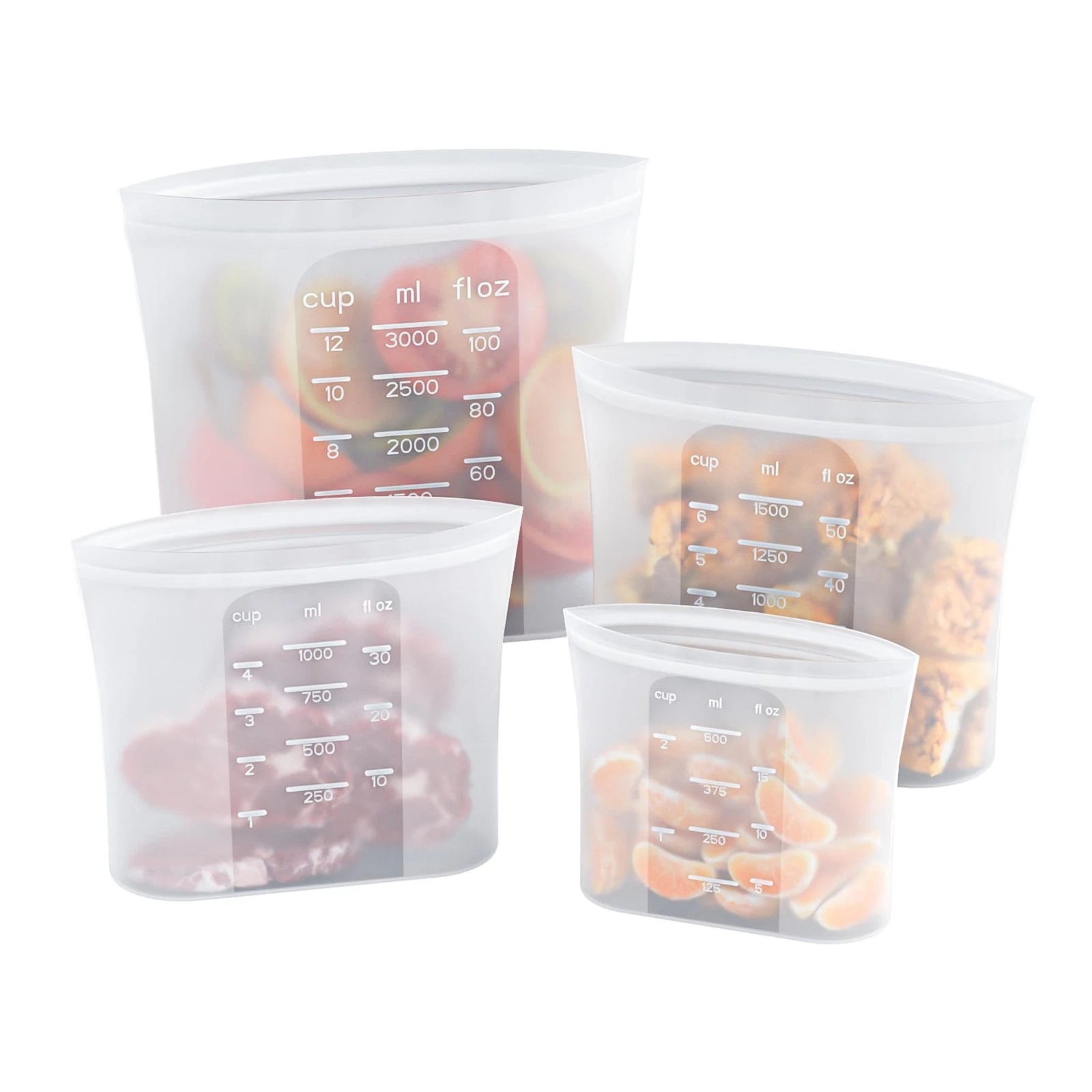 Premium Silicone Reusable Food Storage Bags,4 Pack,Stand-Up Bottom,Multi-Use ...
Opens in a new wind