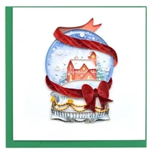 Quilling Card Quilled Snow Globe Christmas Holiday Greeting Card