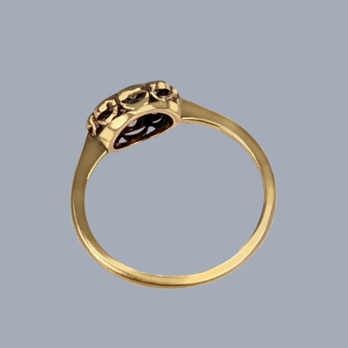Antique Diamond Cluster Ring 18ct Gold and Platinum Edwardian circa 1910 - Picture 5 of 7