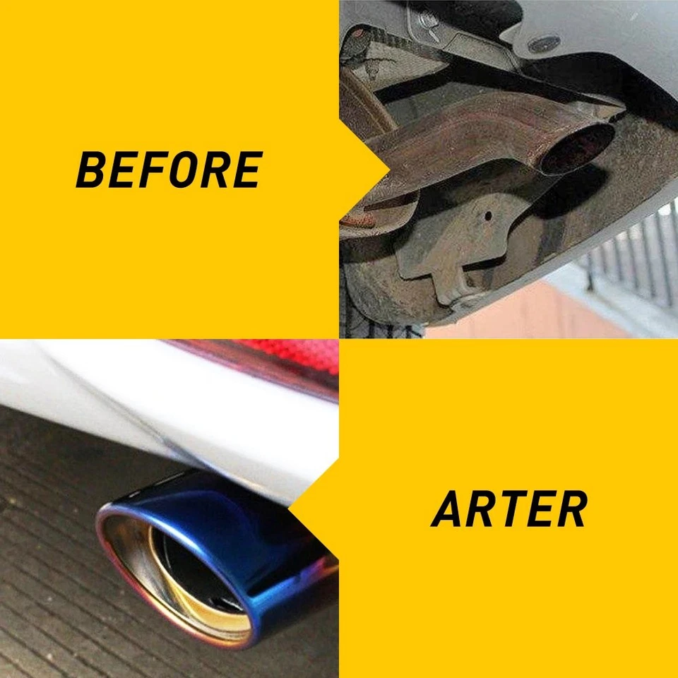 Car Stainless Rear Round Steel Chrome Exhaust Tail Tip Muffler Pipe Universal KL - Image 4 of 4