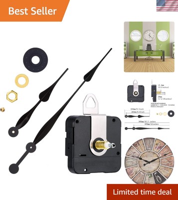 DIY High Torque Clock Movement - Black Frameless Design for Easy Installation