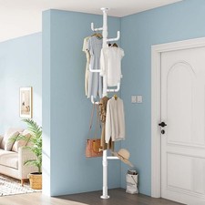 Garderobenständer Kleiderständer Garderobe Kleiderstange 110-310 cm + 4/5 Haken