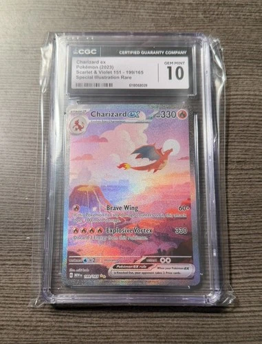 Pokemon CGC 10 Charizard ex 199/165 MEW EN-151 Special Illustration Rare Pokemon