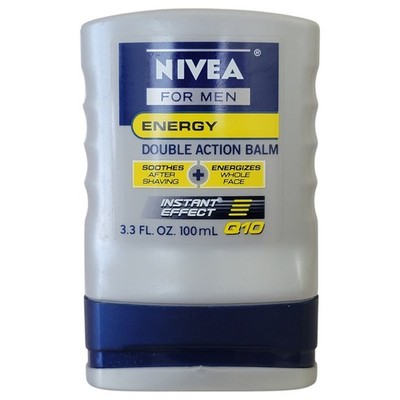 NIVEA For Men Energy Double Action Balm Q10 Soothes Energizes 3.3oz