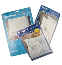 Bucilla Special Edition WonderArt Stamped Pillow Case Lot of 3 (6 Pillowcases)