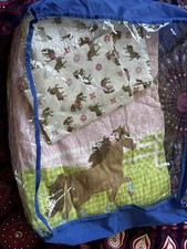 Twin Quilt And Sham Horses Print
