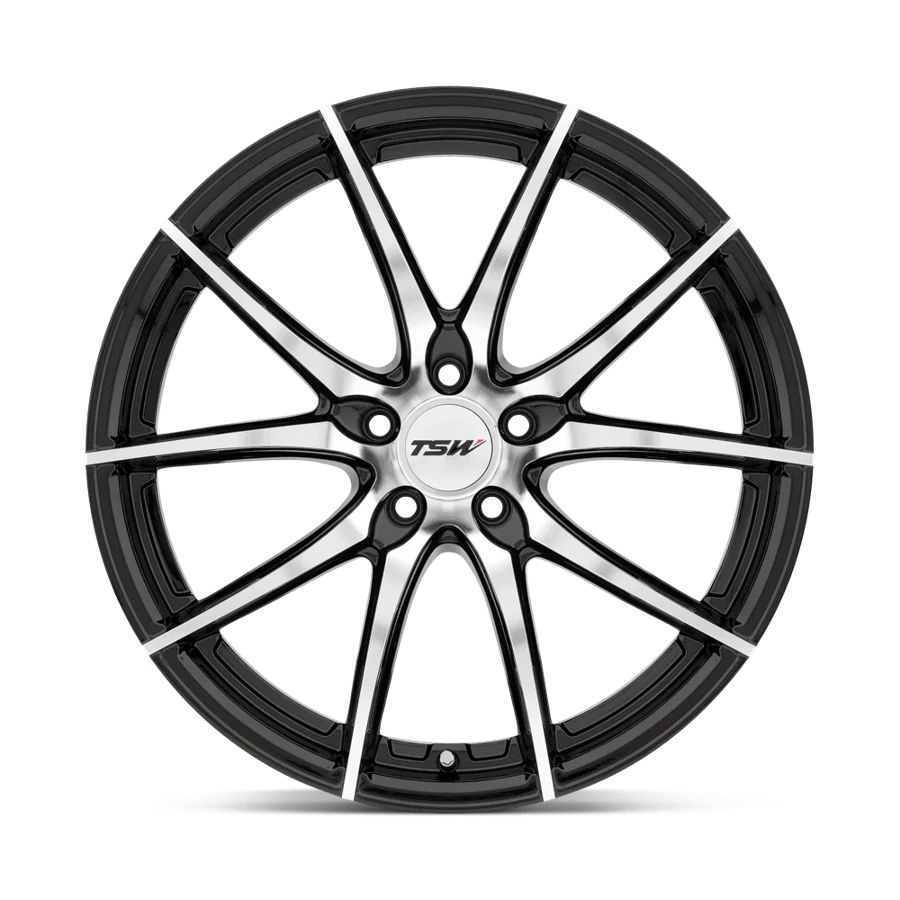 19x8.5 TSW Wheels SPRINT Gloss Black w/ Mirror Cut Face Rims 5x108 ET+40 (4pcs) Foto 3 de 3