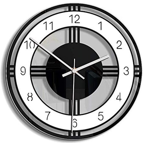 AVEKI leise Wanduhr, 11 Zoll nicht tickendes Acryl unregelmäßige runde Wanduhr