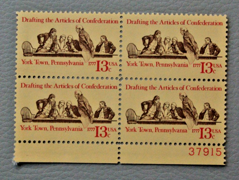 USPS Stamps .. (1977) .. Block .. MHN .. Drafting of Articles of Confederation 
