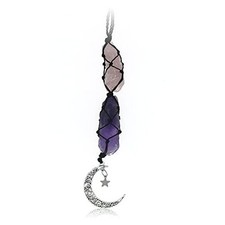 Crystal Hanging Car Charm - Purple Rear View Mirror Hanging Car Accessories