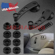 2pcs Black Car Window Winder Glass Crank Handle Aluminum Knobs Metal Universal