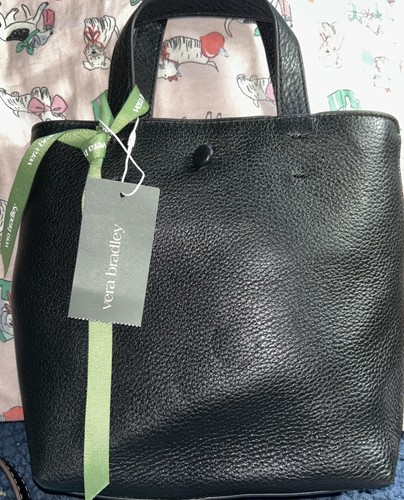 Vera Bradley Mini Original Tote Moonless Night, Full Grain Cowhide With Tags