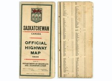 Vintage 1944 Saskatchewan Canada Official Road Map