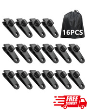 16 Pcs Heavy Duty Tarp Clips Lock Grip Clamps for Tent Awnings Covers Fasteners
