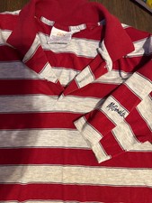 VINTAGE 1989 McDONALDS CREW UNIFORM EMPLOYEE POLO STRIPED WORK SHIRT LOGO/USA M