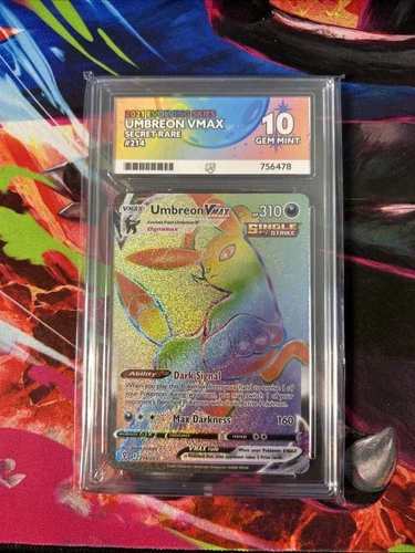 Pokémon TCG Umbreon VMAX Evolving Skies 214/203 Secret Rare ACE 10 Perfect Subs