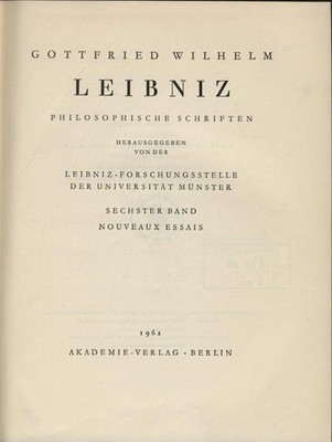 Philosophische Schriften - 6. Band: Nouveaux Essais Leibniz, Gottfried Wilhelm: