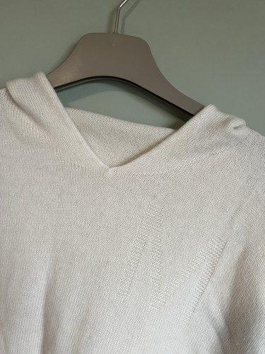 Neu Kaschmirmischung Strick Hoodie Pullover Brust 114 cm Länge 62 cm passt M - Creme - Bild 7 von 11