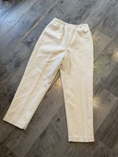 Vintage 100 Wool Trouser Pants Size 6P Ivory Beige Travel Work Dress Pants