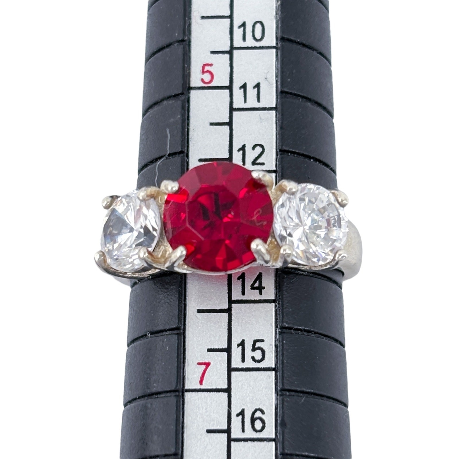 Simulated Ruby Cubic Zirconia Ring | Sterling Sil… - image 10