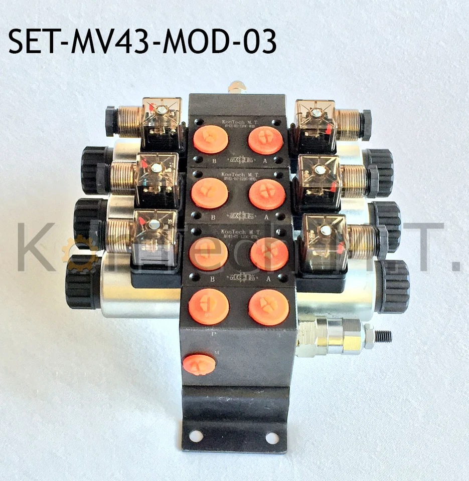 Hydraulic base plate for three valves including solenoid valve 4/3-way DC without DBV - Image 2 of 4