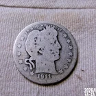 1911 P SILVER BARBER QUARTER