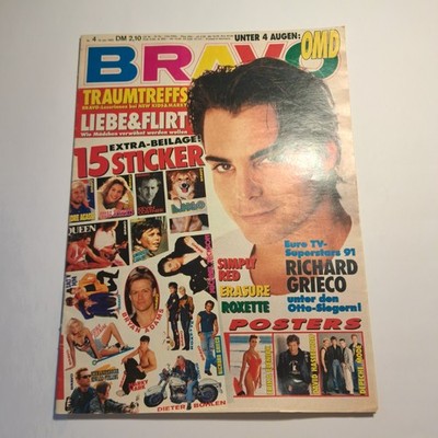 BRAVO 04/1992 Heft -Roxette, Hasselhoff, Depeche Mode, Queen, Madonna (375)