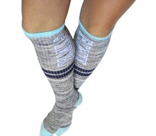RARE Victoria' Secret PINK Knee High Socks Grey Blue NWOT